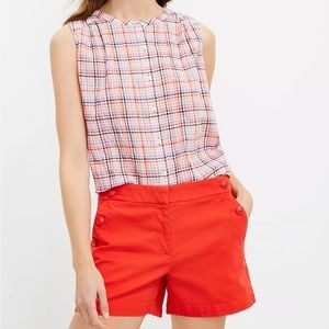 LOFT Checked Sleeveless Shirt - NWT